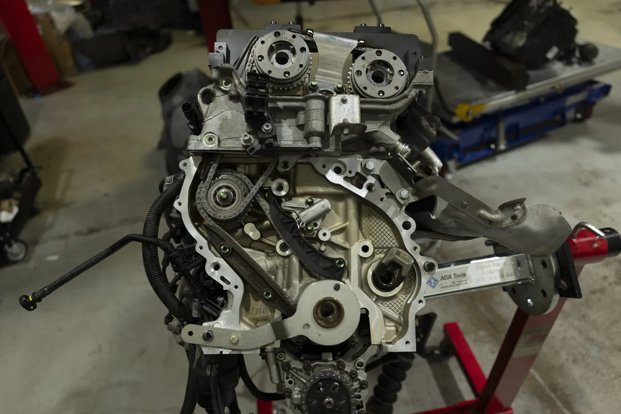 An engine on a stand