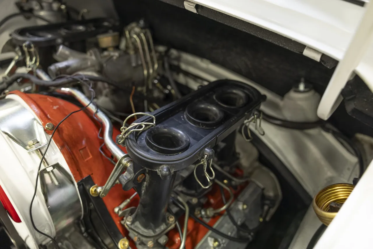 Looking down into an engine bay