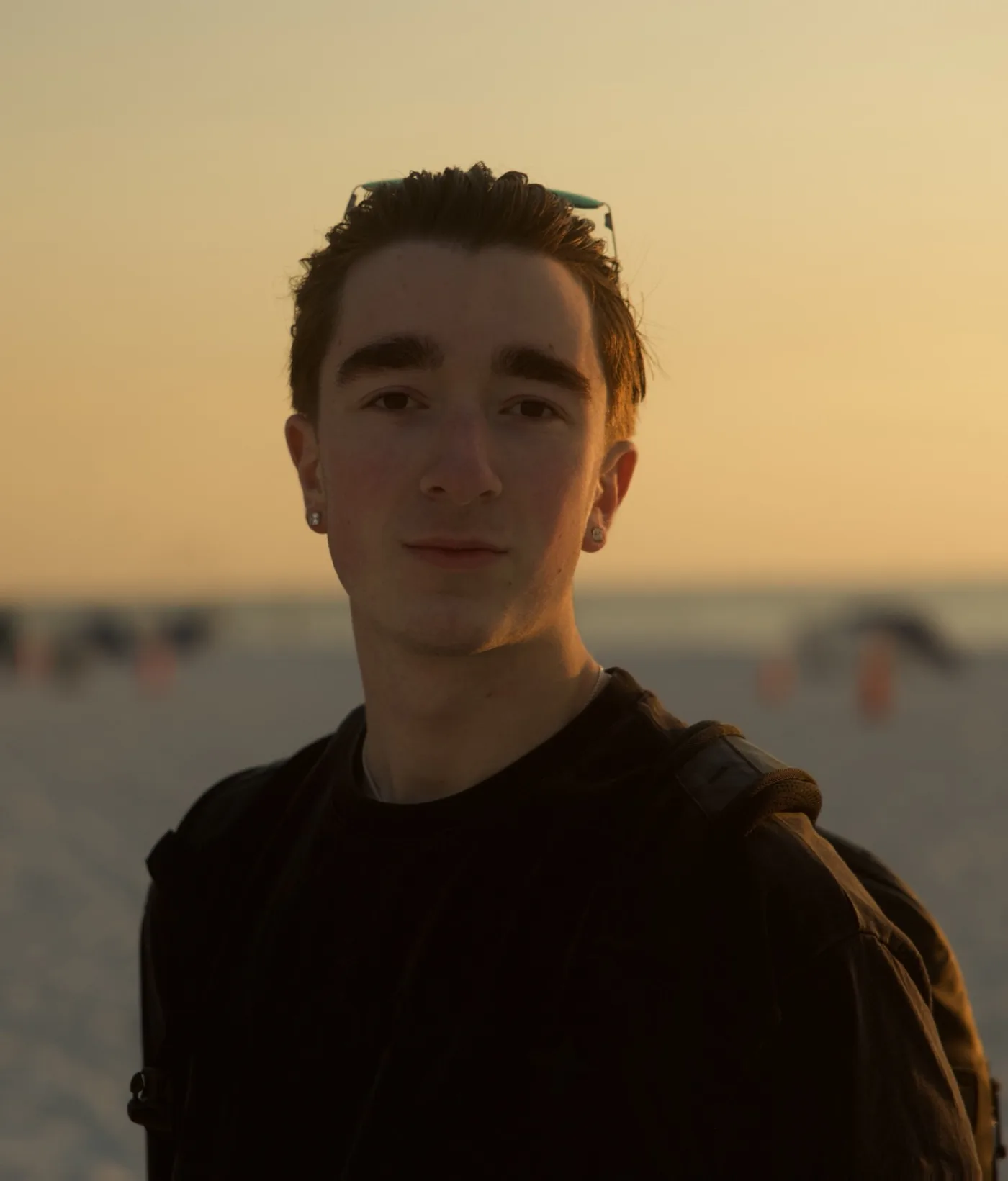 Liam Rieber, backlit at sunset